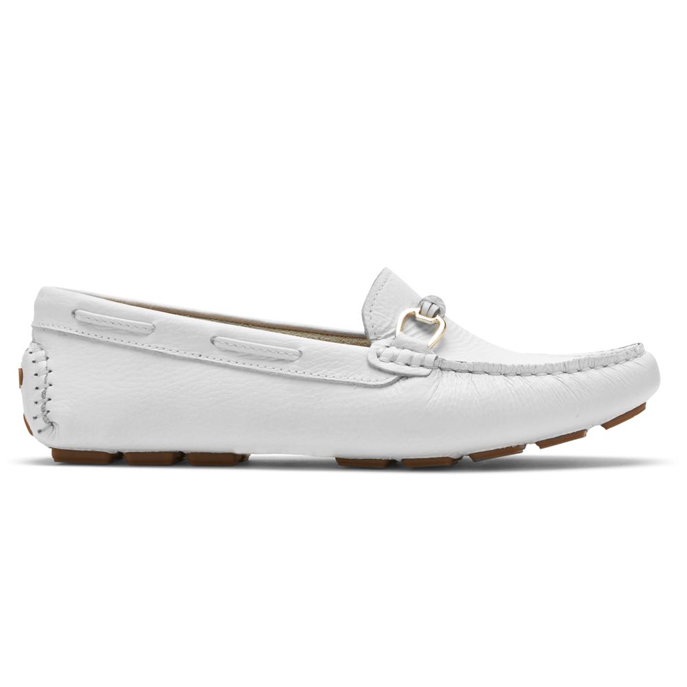 Rockport Bayview Driver - Womens Loafers - White - NZ (KLZ-357164)